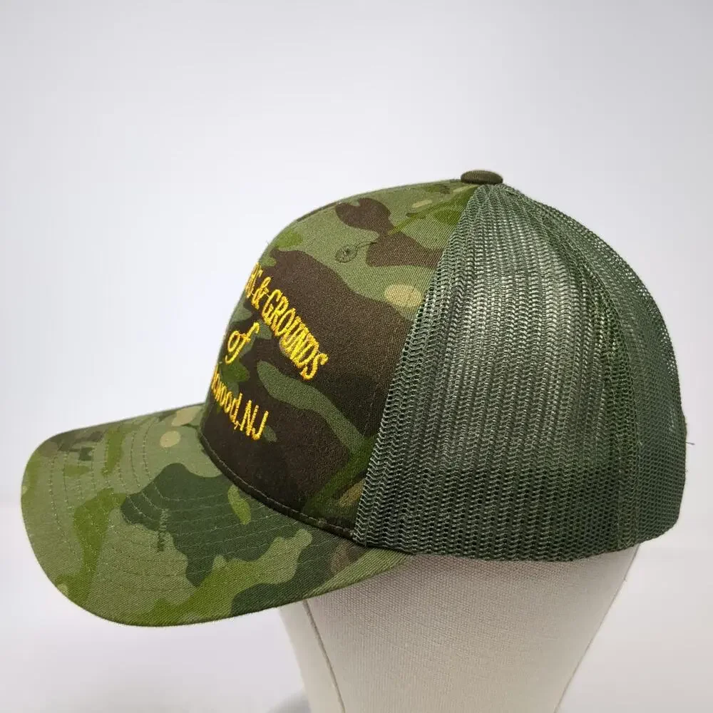 Yupoong Trucker Hat Green Camo One Size North Wildwood NJ Parks Grounds hat